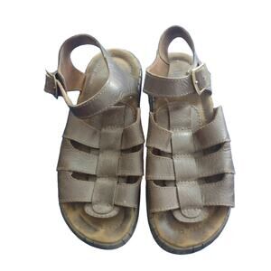 Men's Bass Brown‎ leather Fisherman Sandals Size 10D Casual